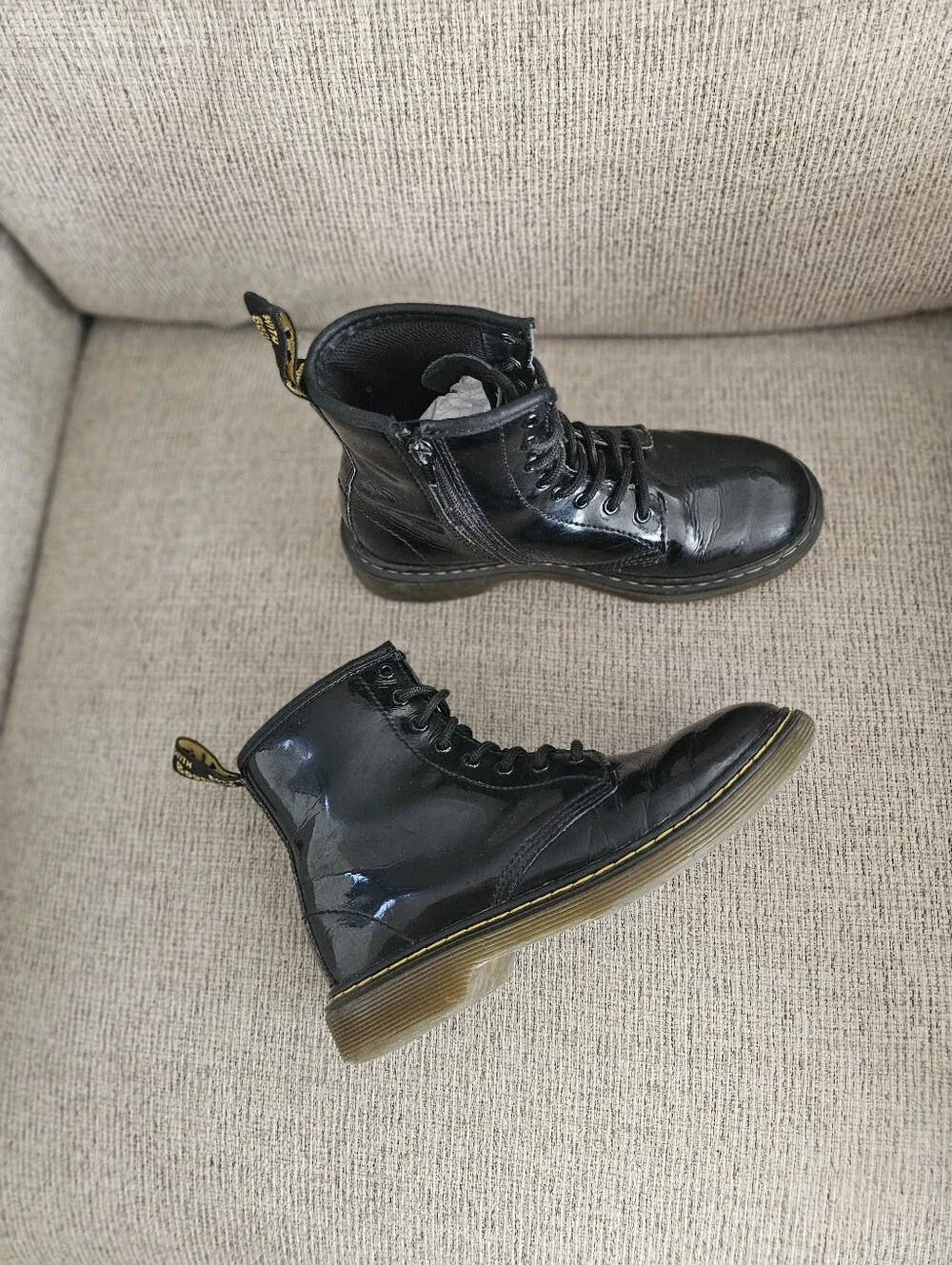 Dr. Martens Junior 1460 Patent Leather Lace Up Boots Size 3